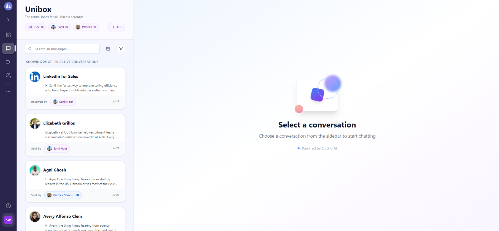 Unibox for multiple accounts